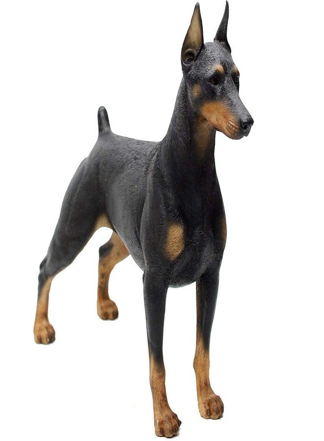 Comfy Hour Doggyland Collection, Miniature Dog Collectibles 7” Standing Dobermann Figurine, Realistic Lifelike Animal Statue Home Decoration, Black, Polyresin - Image 2